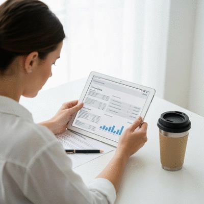 Homeowner reviewing financial documents and home equity calculations